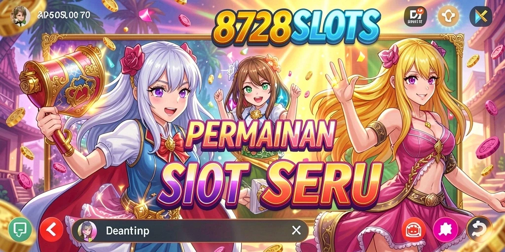 Screenshot gameplay 8728SLOTS dengan karakter Anime yang menarik.