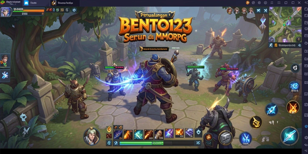 Tangkapan layar BENTO123 menampilkan karakter beraksi di dunia MMORPG.