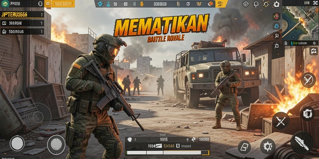 Gameplay seru dalam pertempuran Battle Royale yang menegangkan.