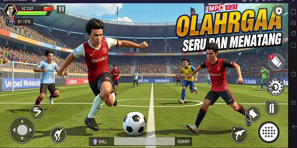 Screenshot MPO1221 menampilkan aksi seru dalam pertandingan olahraga.