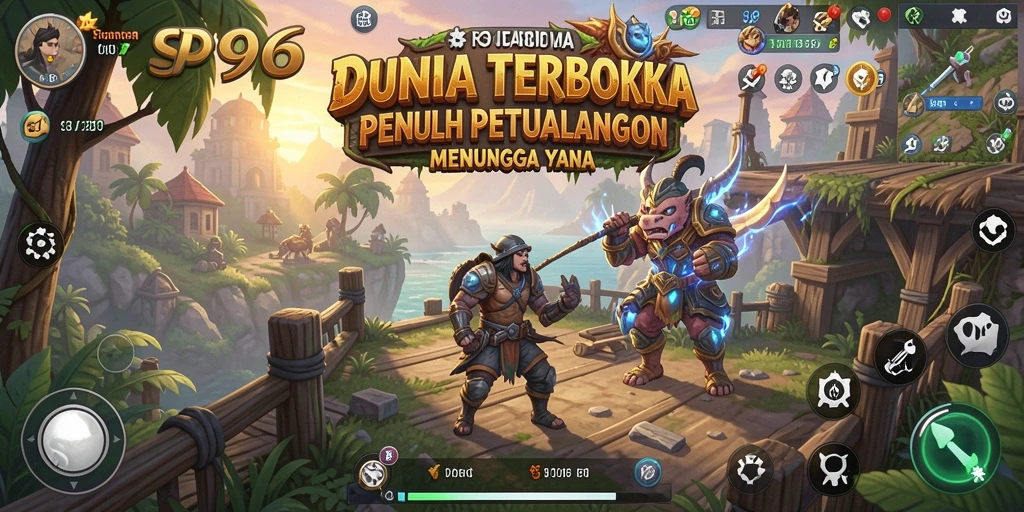 Tangkapan layar gameplay SR996 menampilkan petualangan karakter di dunia terbuka.