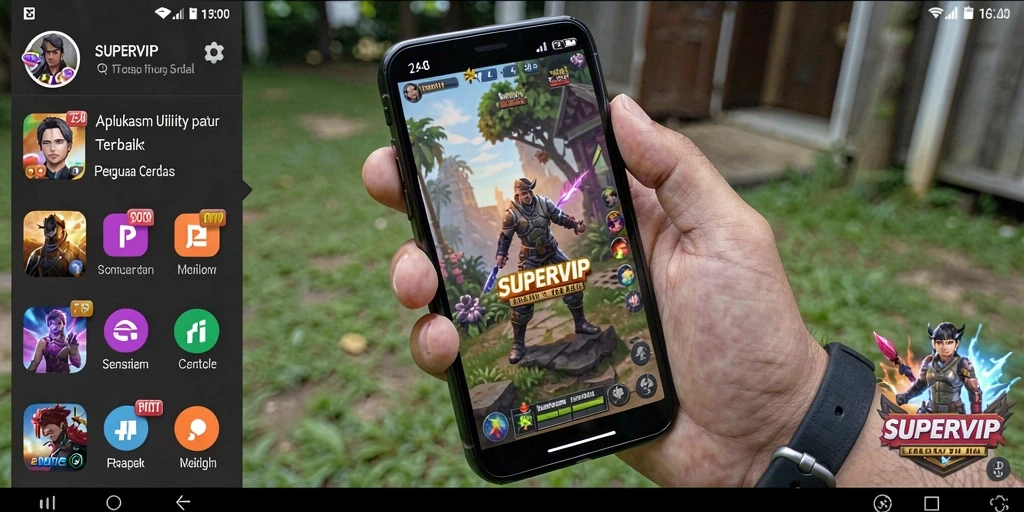Screenshot utama SUPERVIP menampilkan antarmuka aplikasi Utility yang user-friendly.