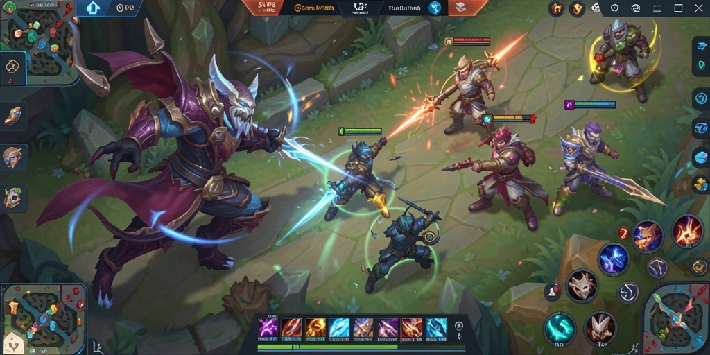 Gameplay SVIP8 yang intens dengan aksi MOBA yang seru.