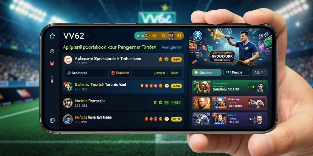 Tampilan gameplay taruhan olahraga di aplikasi VV62 yang menarik.